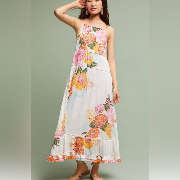 Anthropologie Farm Dresses & Skirts - Anthropologie Farm Rio Havana Cotton Floral Maxi Dress Bohemian Style - Size XS